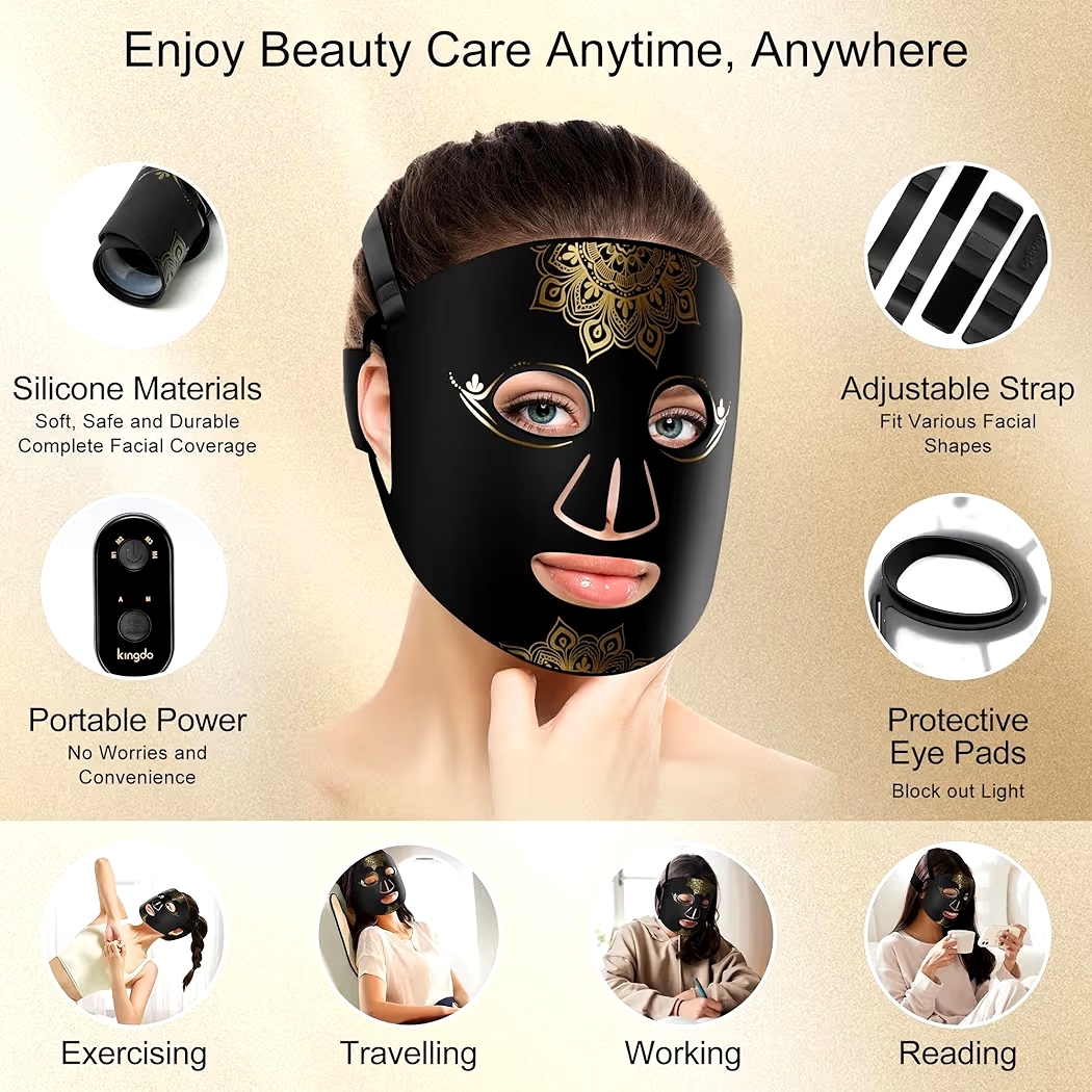 Red Light Therapy Mask For Face, 4 Modes Infrared Light Therapy Led Face Mask
